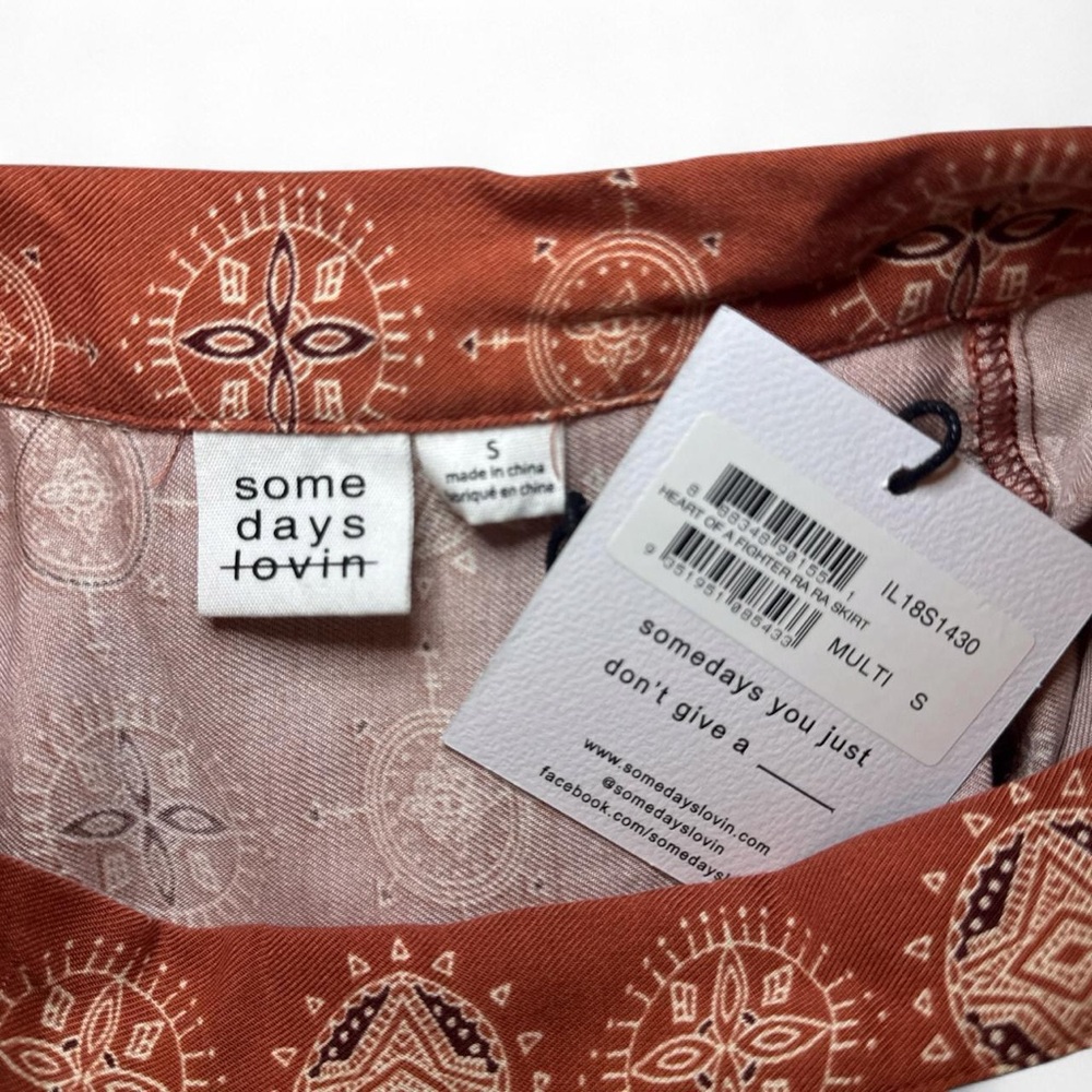 NWT Somedays Lovin Heart Of A Fighter Ra Ra Handkerchief Western Skirt — SMALL - Picture 2 of 5